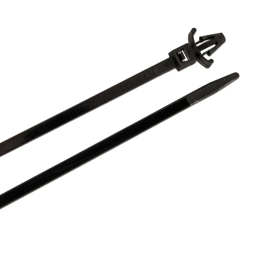 Cable Ties, 6 In Black Arrowhead Push Mounts, 25-Pack 1