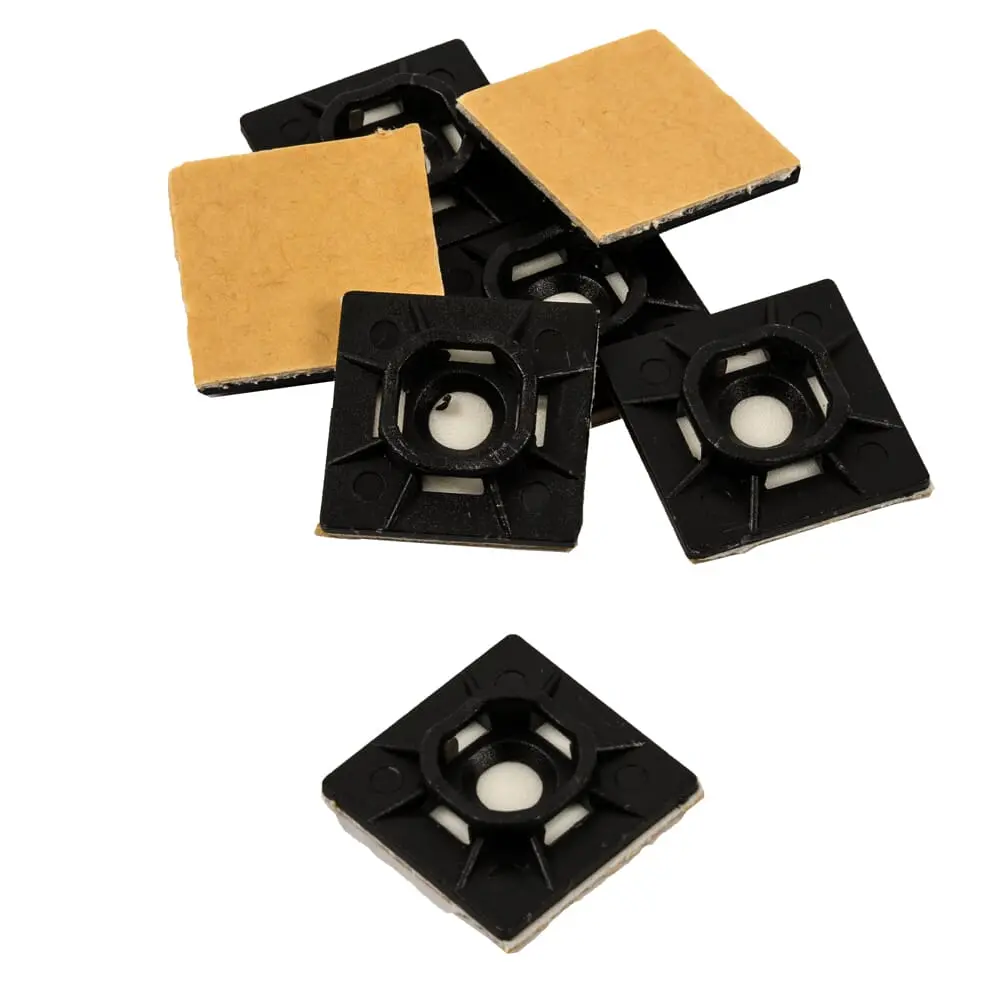 Black 18-50 Pound Adhesive Or Screw Mounts, 25-Pack 1