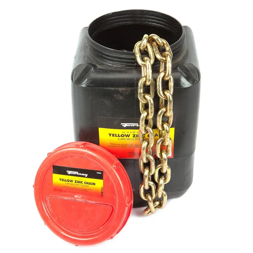 Chain, Grade 70 (G70), Yellow Zinc, 3/8 In X 66Ft 1