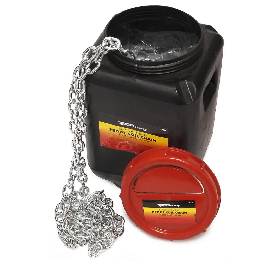 Grade 30 (G30) Proof Coil Chain, Zinc-Plated, 1/4 In X 141Ft 1