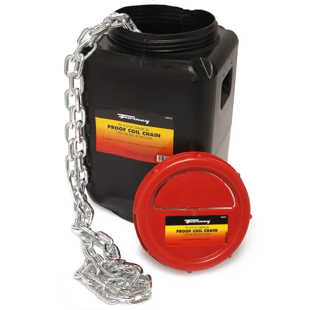 Grade 30 (G30) Proof Coil Chain, Zinc-Plated, 5/16 In X 92Ft 1