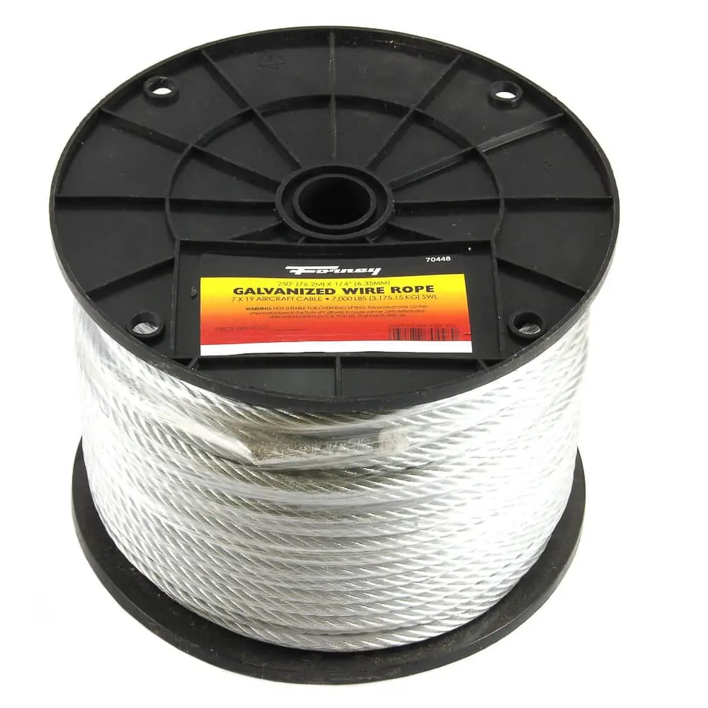 Wire Rope, Aircraft Cable, 1/4 In X 250Ft 1