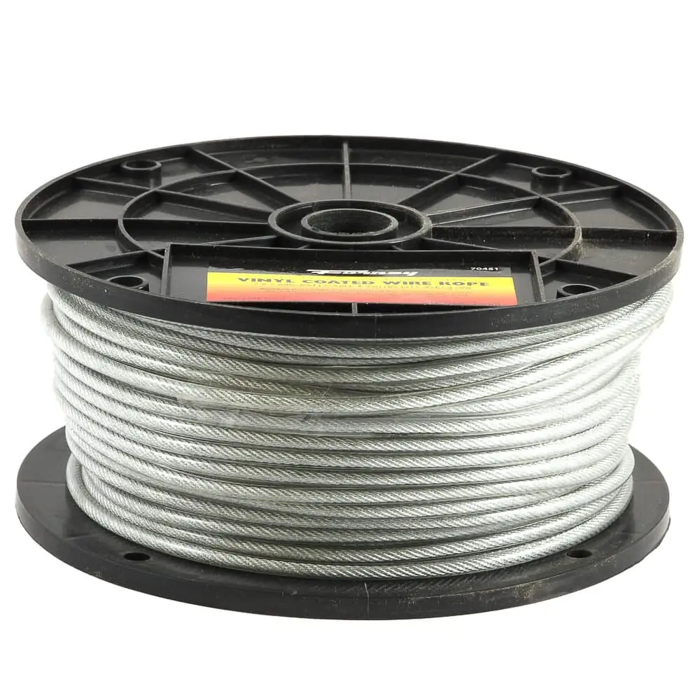 Wire Rope, Vinyl Coated, 3/32 In - 3/16 In X 250Ft 1