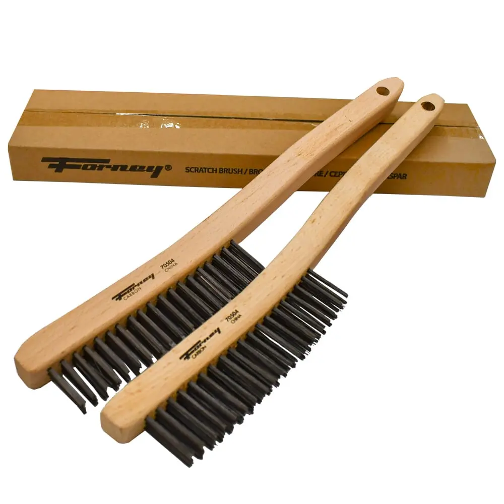 2-Pack Scratch Brush With Curved Handle, Carbon, 3 X 19 Rows 1