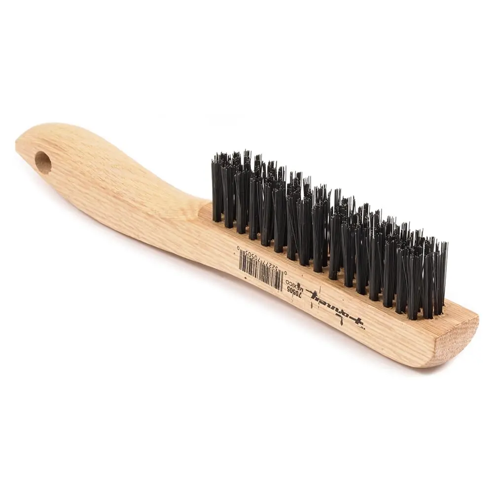 Scratch Brush With Shoe Handle, Carbon Steel, 4 X 16 Rows 1
