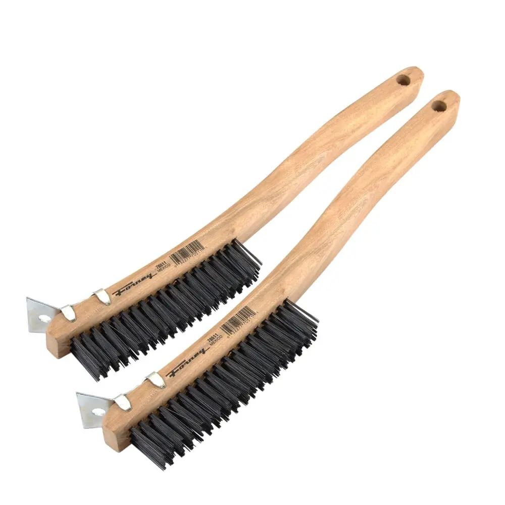 2-Pack Scratch Brush With Scraper, Carbon, 3 X 19 Rows 1
