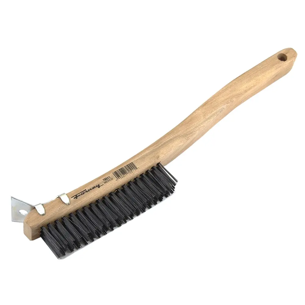 Scratch Brush With Scraper, Carbon, 3 X 19 Rows 1
