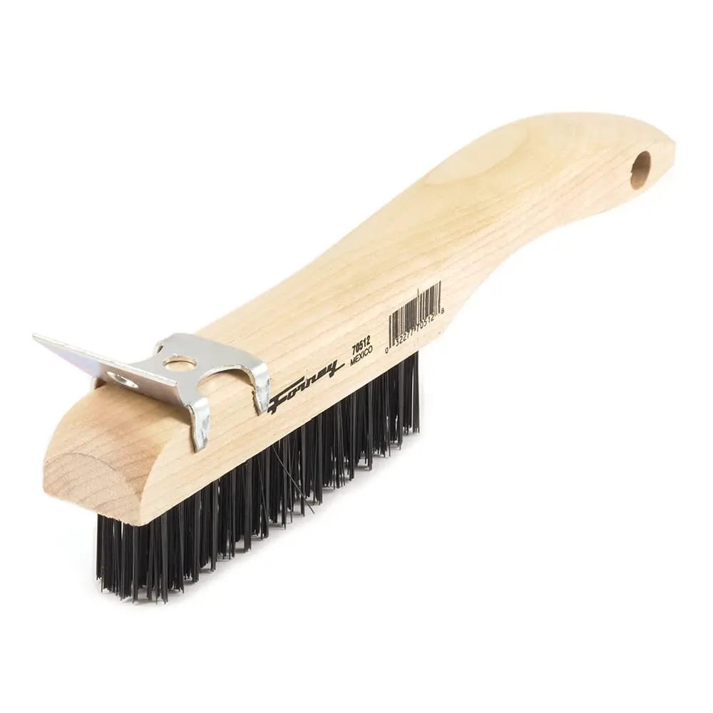 Scratch Brush With Scraper, Carbon, 4 X 16 Rows 1