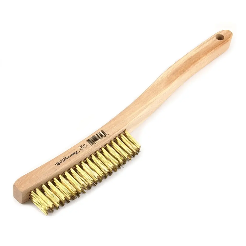 Scratch Brush With Long Handle, Brass, 3 X 19 Rows 1