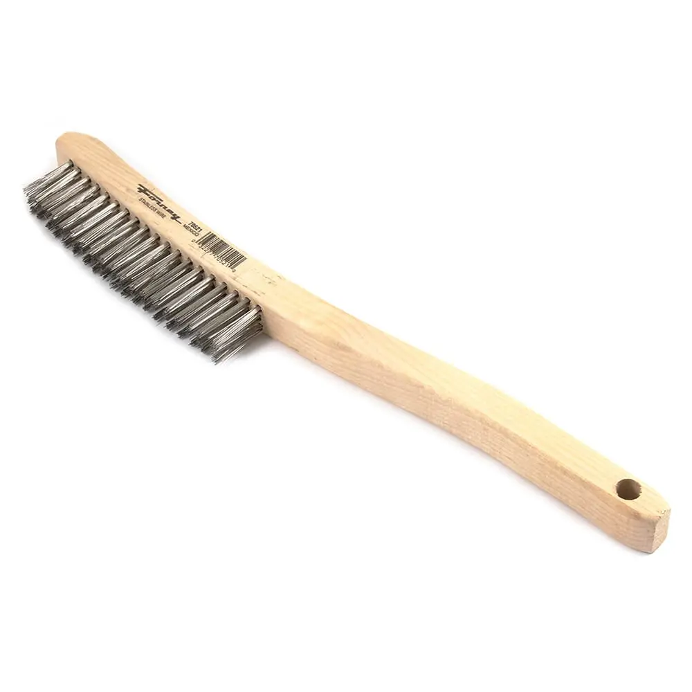 Scratch Brush With Long Handle, Stainless Steel, 3 X 19 Rows 1