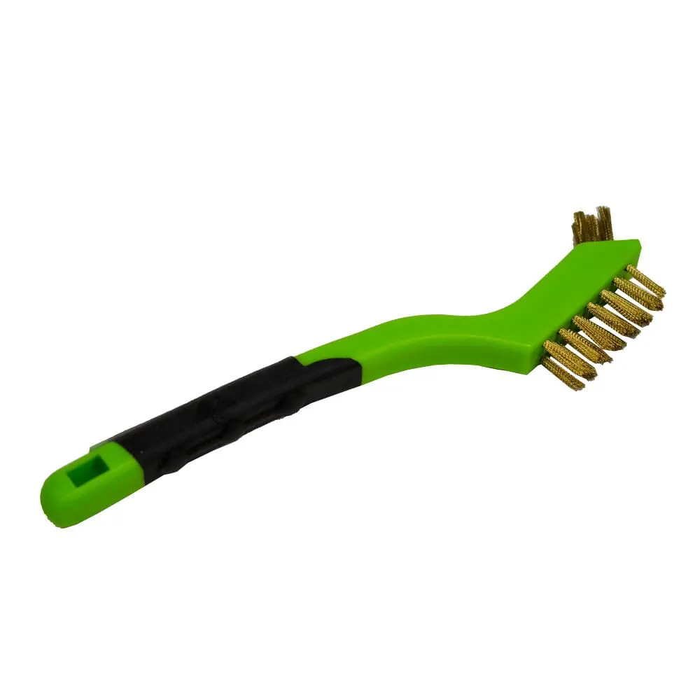 Scratch Brush With Plastic Handle, Brass, 3 X 7 Rows 1