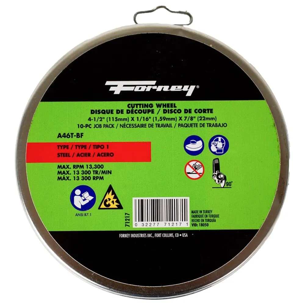 Forney 10-Pack 4-1/2 Inch Metal Cut-Off Wheels 1