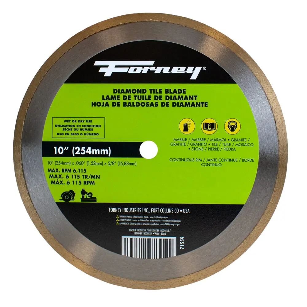 Diamond Tile Cutting Blade, 10 In 1