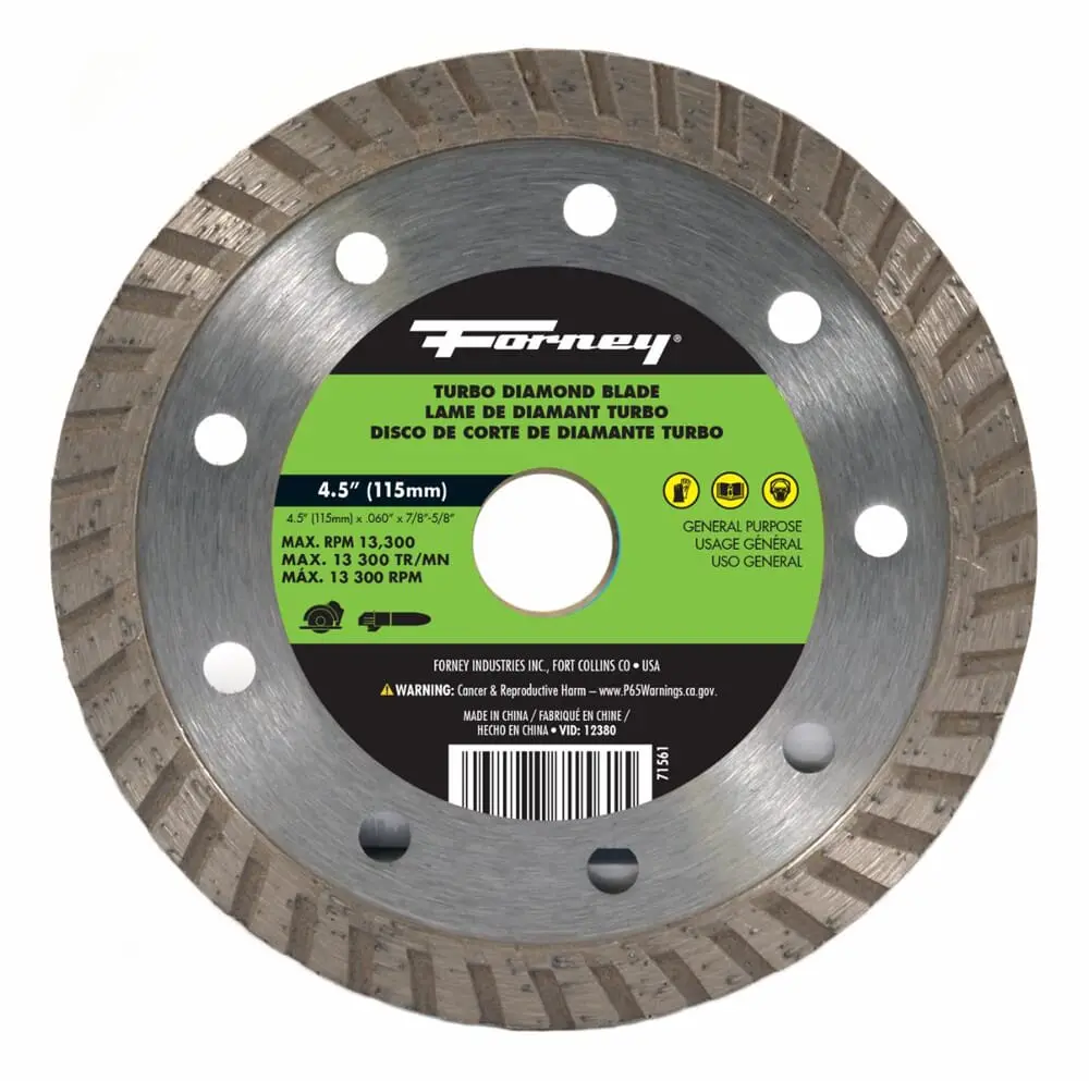 Diamond Cut-Off Blade, Turbo, 4-1/2 In 1
