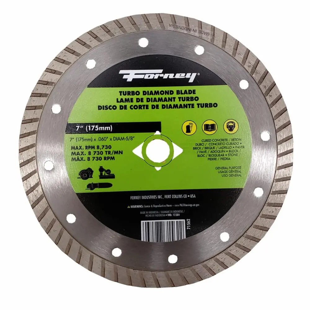 Diamond Cut-Off Blade, Turbo, 7 In 1