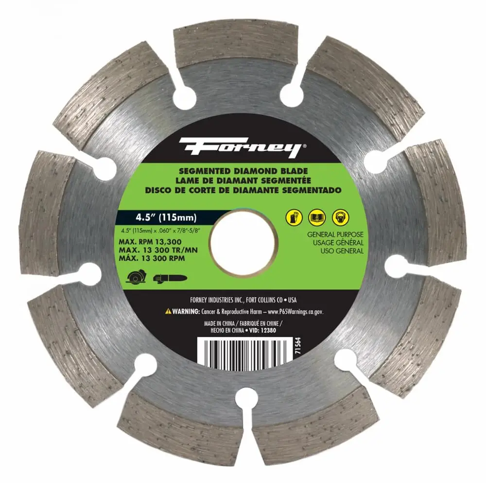 Diamond Cut-Off Blade, Segmented, 4-1/2 In 1