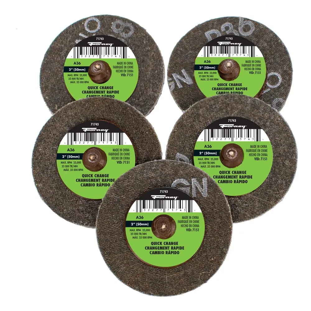 Quick Change Sanding Disc, 36 Grit, 2 In (5-Pack Of Forney®  71743) 1
