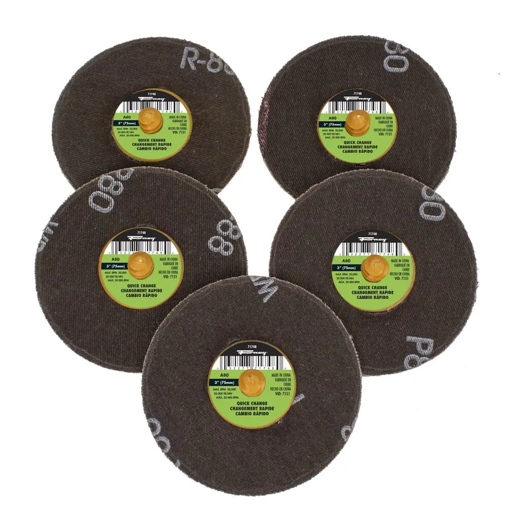 Quick Change Sanding Disc, 80 Grit, 3 In (5-Pack Of Forney®  71748) 1