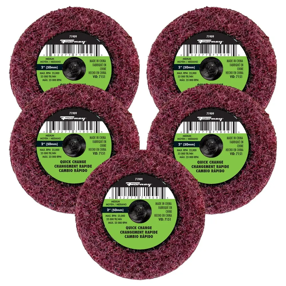 Quick Change Surface Prep Pad, Medium Grit, 2 In (5-Pack Of Forney® 71909) 1