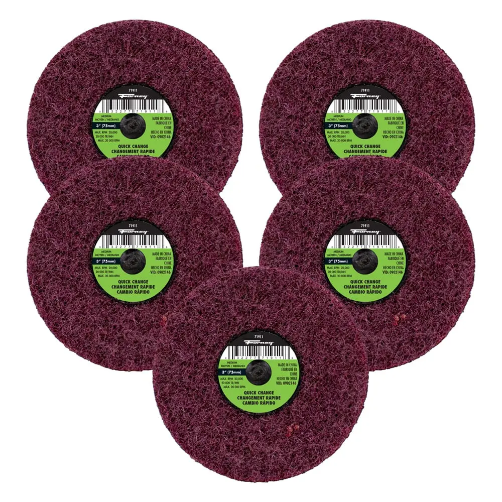 Quick Change Surface Prep Pad, Medium Grit, 3 In (5-Pack Of Forney® 71911) 1