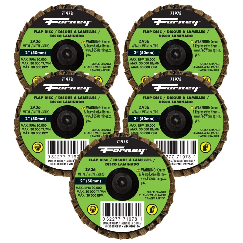 Quick Change Flap Disc, 36 Grit, 2 In (5-Pack Of Forney®  71978) 1