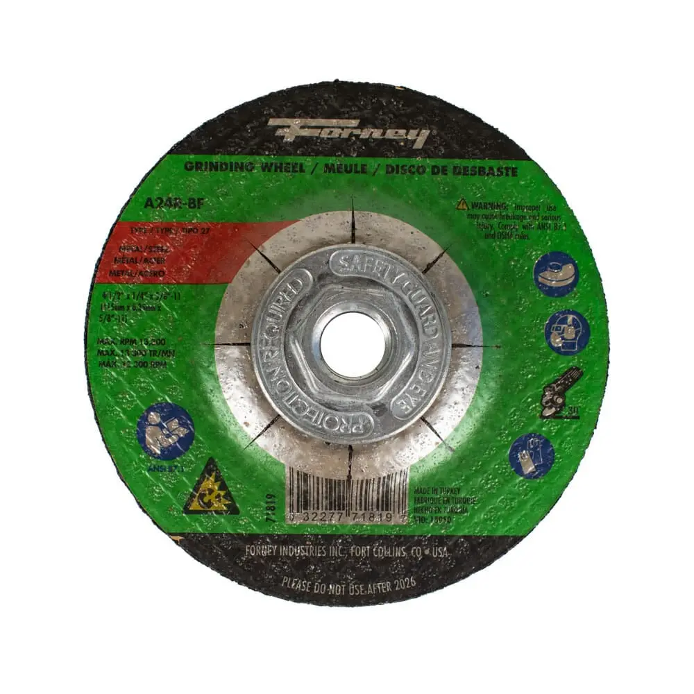 Grinding Wheel, Metal, Type 27, 4-1/2 In X 1/4 In X 5/8 In-11 1