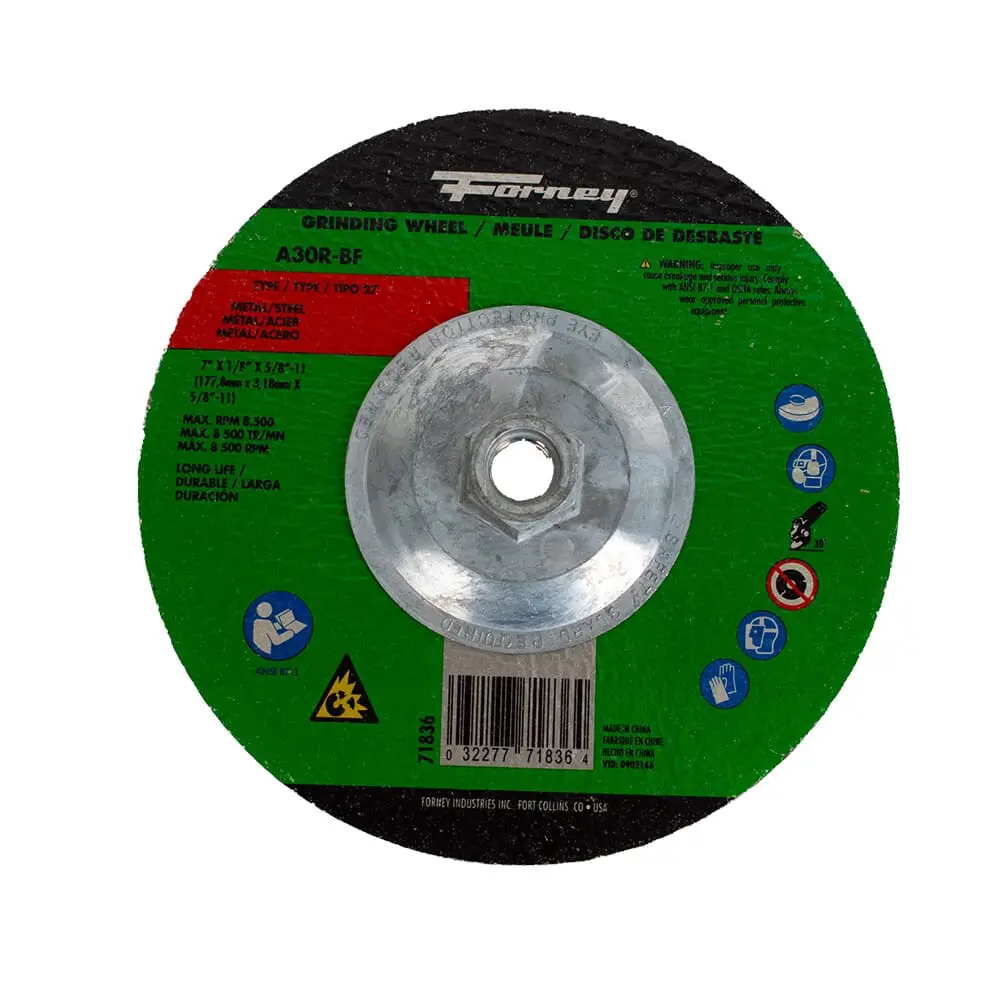 Grinding Wheel, Metal, Type 27, 7 In X 1/8 In X 5/8 In-11 1