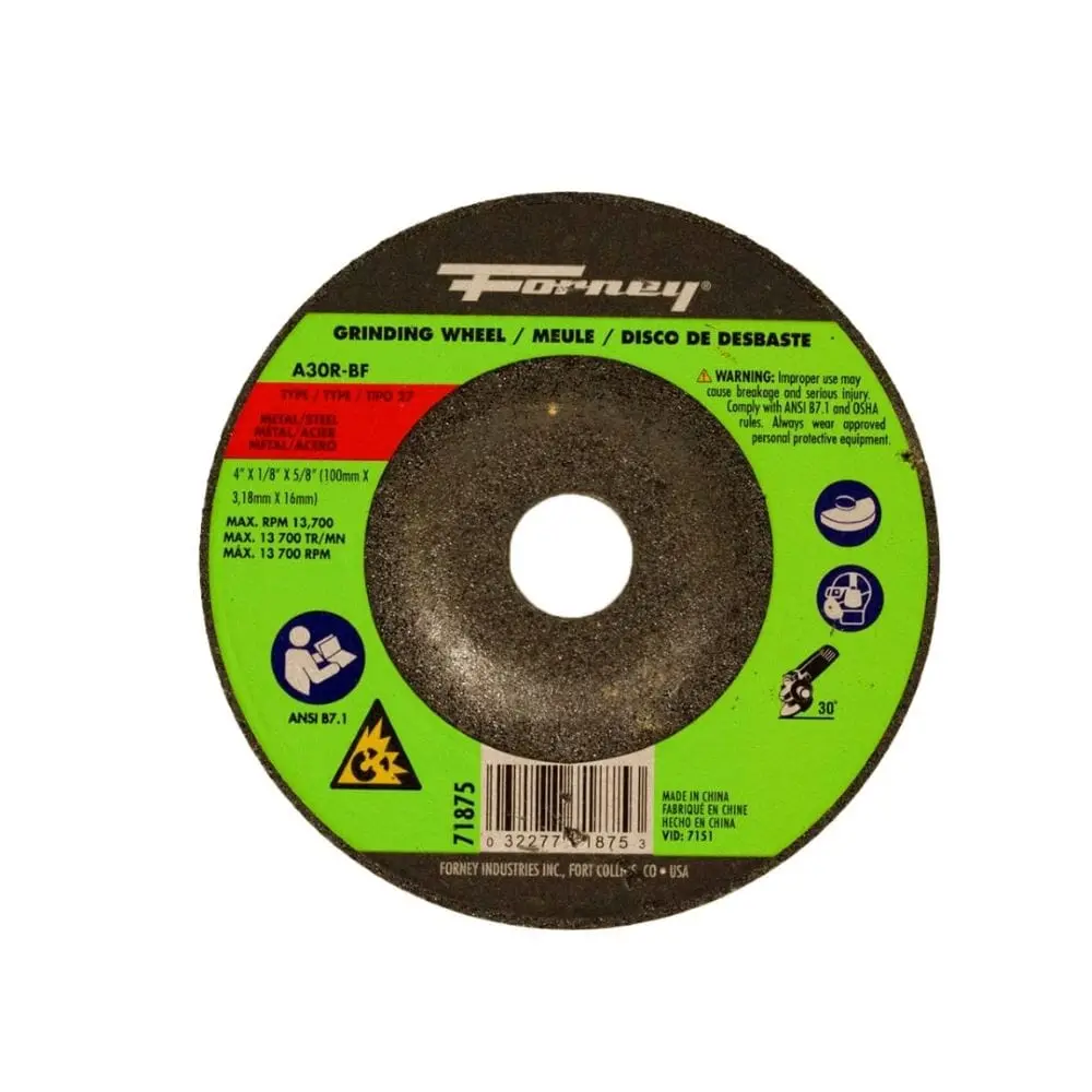 Grinding Wheel, Metal, Type 27, 4 In X 1/8 In X 5/8 In 1