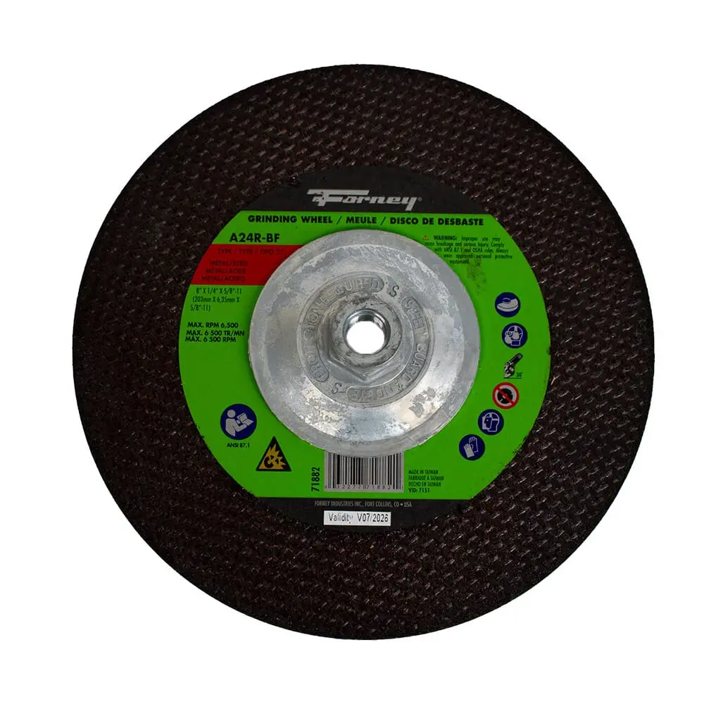 Grinding Wheel, Metal, Type 27, 8 In X 1/4 In X 5/8 In-11 1