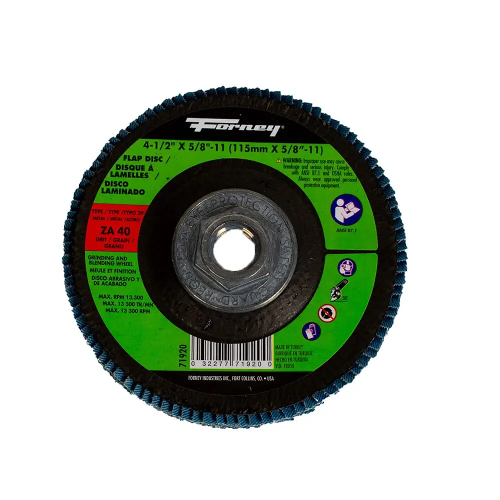 Flap Disc, High Density, Type 29, 4-1/2 In X 5/8 In-11, Za40 1