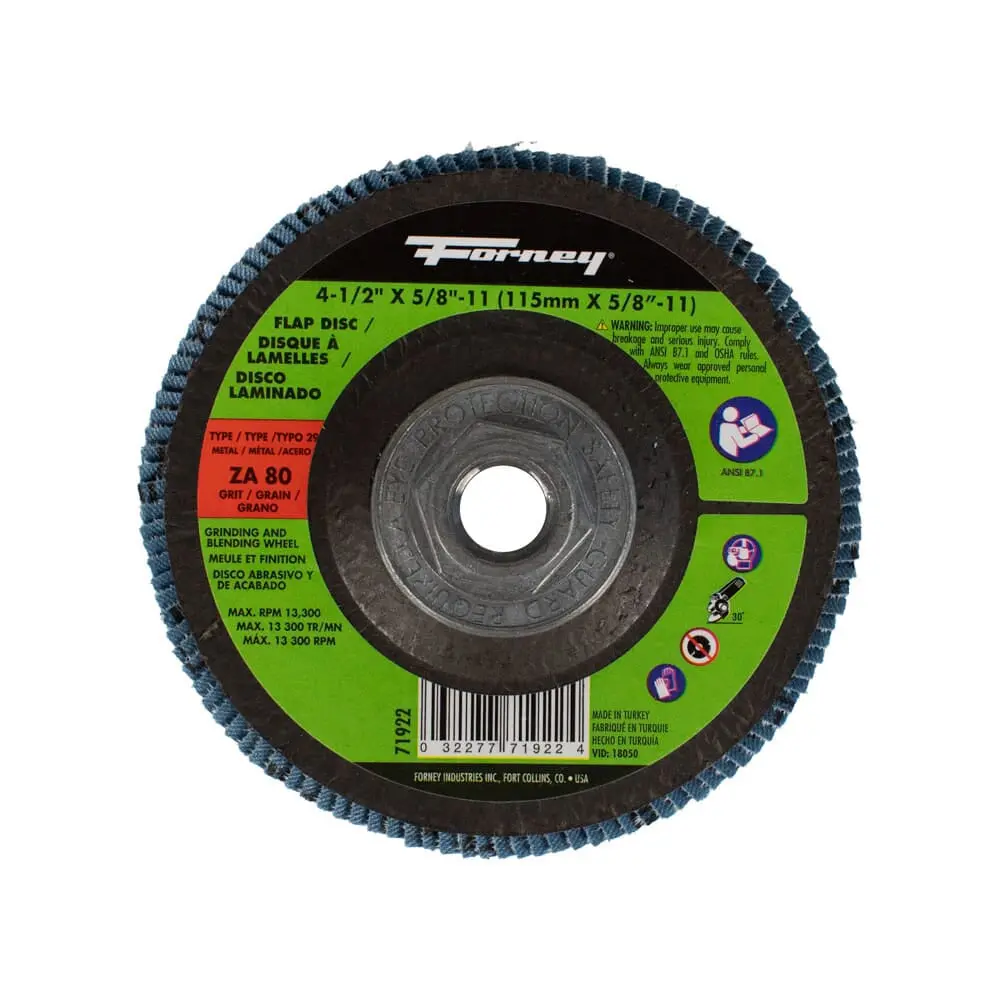 Flap Disc, High Density, Type 29, 4-1/2 In X 5/8 In-11, Za80 1
