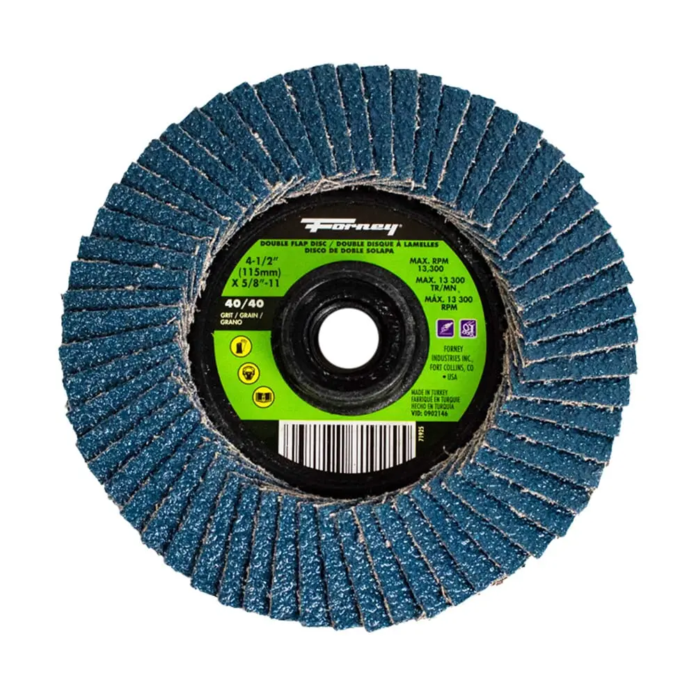 Double Sided Flap Disc, 40/40 Grits, 4-1/2 In 1