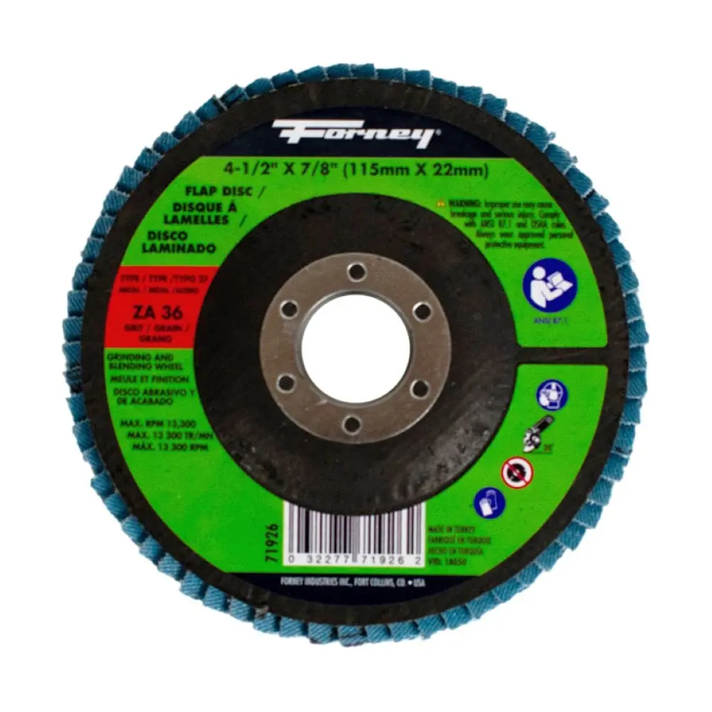 Flap Disc, Type 27, 4-1/2 In X 7/8 In, Za36 1