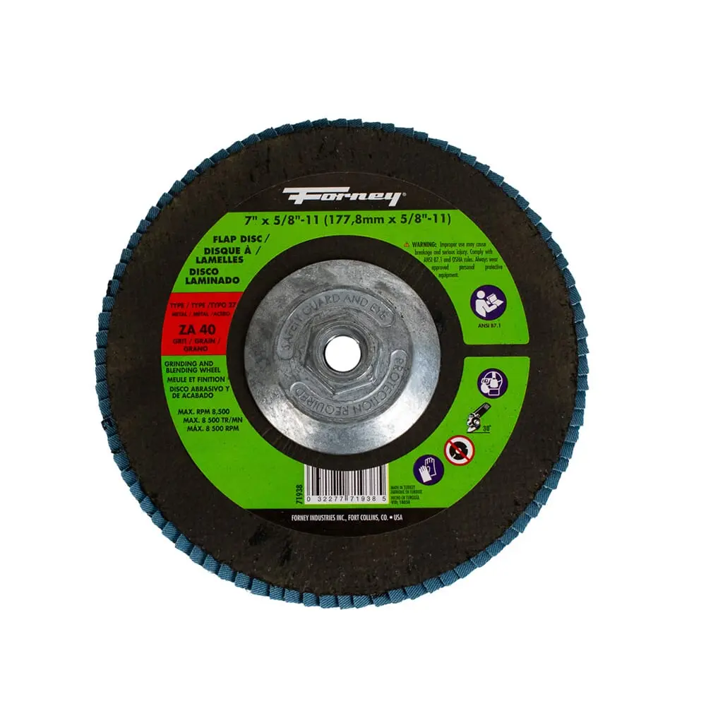 Flap Disc, Type 27, 7 In X 5/8 In-11, Za40 1