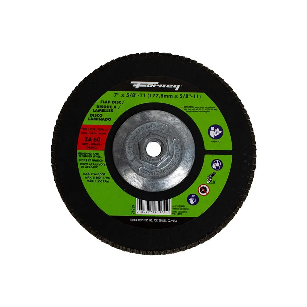 Flap Disc, Type 27, 7 In X 5/8 In-11, Za60 1