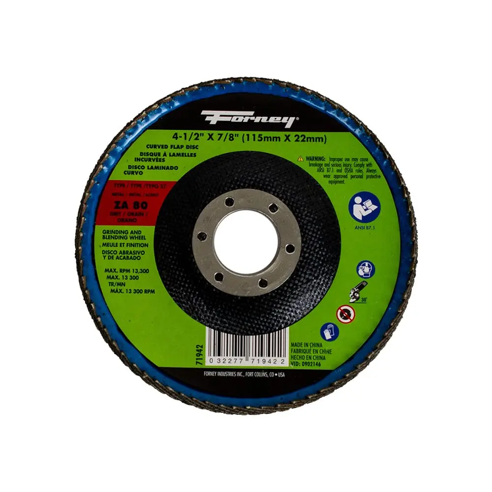 Curved Edge Flap Disc, 4-1/2 In X 7/8 In, 80 Grit 1