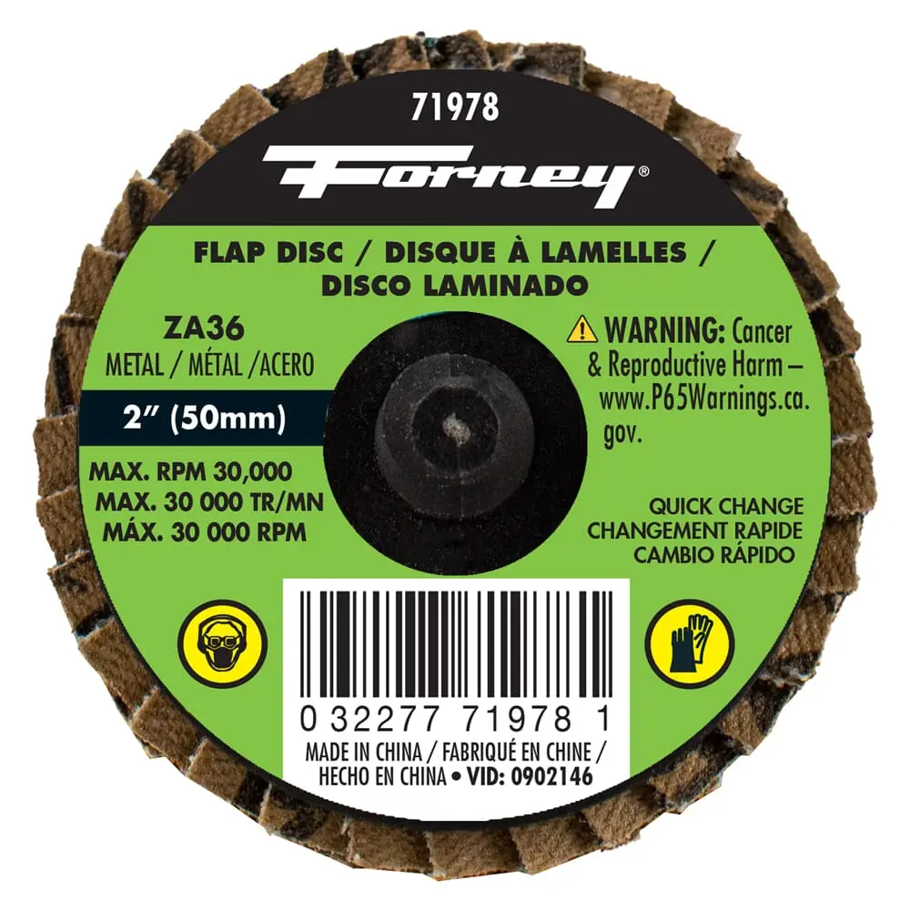 Quick Change Flap Disc, 36 Grit, 2 In 1