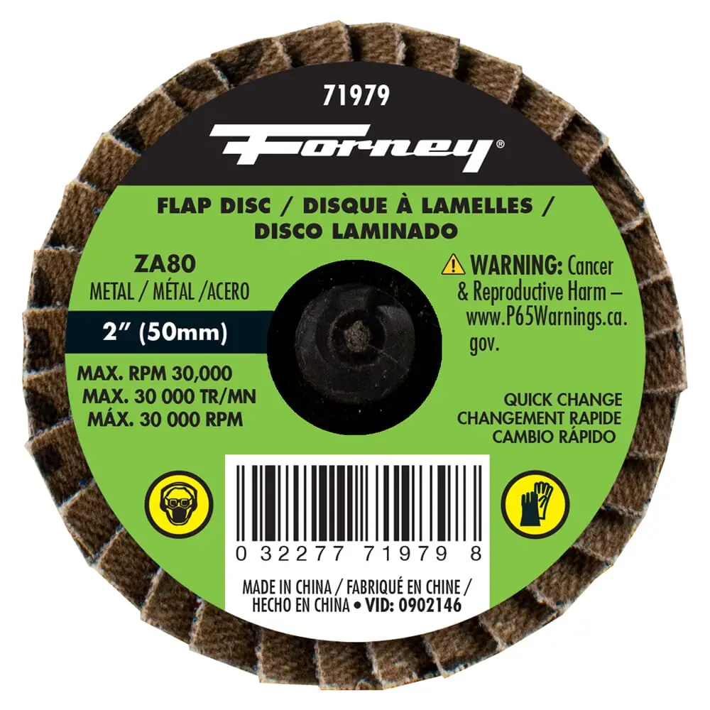 Quick Change Flap Disc, 80 Grit, 2 In 1