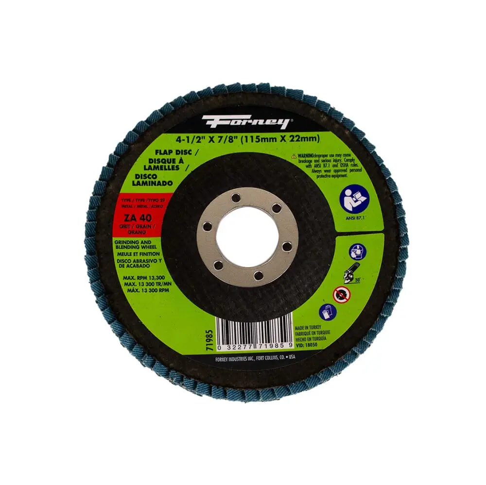 Flap Disc, Type 29, 4-1/2 In X 7/8 In, Za40 1
