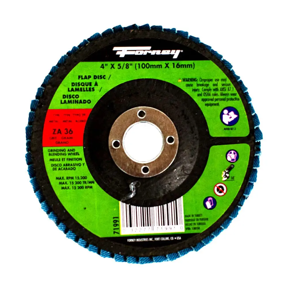 Flap Disc, Type 29, 4 In X 5/8 In, Za36 1