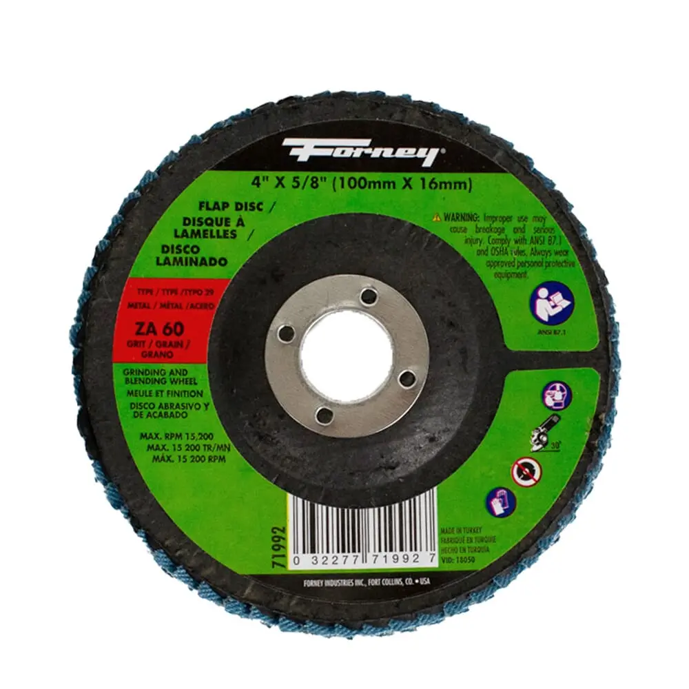 Flap Disc, Type 29, 4 In X 5/8 In, Za60 1