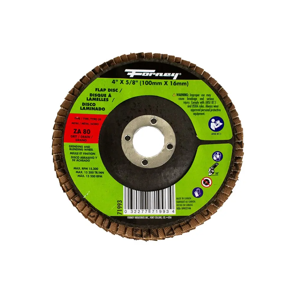 Flap Disc, Type 29, 4 In X 5/8 In, Za80 1
