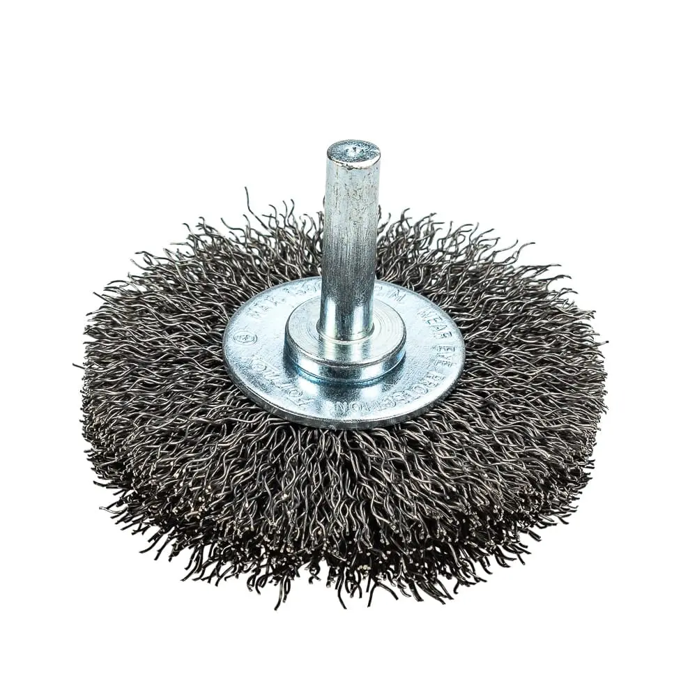 Command Pro Wire Wheel, Crimped, 2-1/2 In X .014 In X 1/4 In Shank, Bulk 1