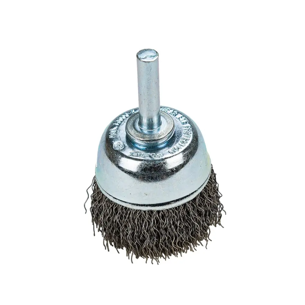 Command Pro Cup Brush Crimped, 1-1/2 In X .014 In X 1/4 In Shank, Bulk 1