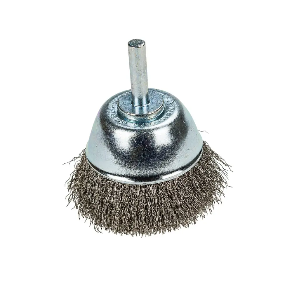Command Pro Cup Brush Crimped, 2-1/2 In X .008 In X 1/4 In Shank, Bulk 1