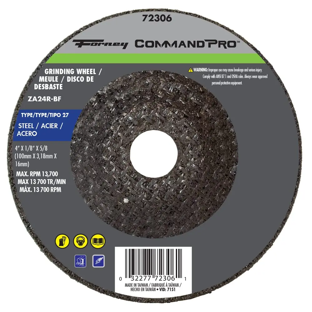 Grinding Wheel, Metal Type 27, 4 In X 1/8 In X 5/8 In 1