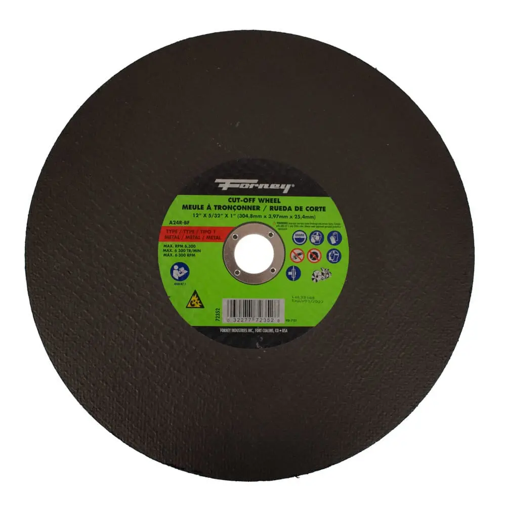 Cutting Wheel, Metal, Type 1, 12 In X 5/32 In X 1 In 1