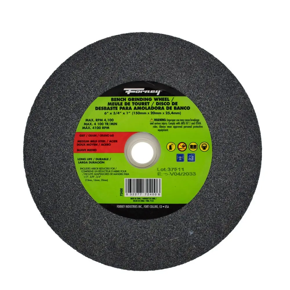 Bench Grinding Wheel, 6 In X 3/4 In X 1 In 1