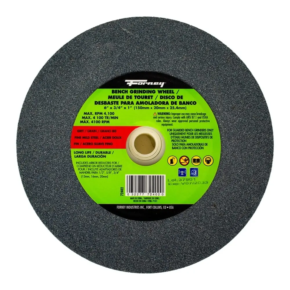 Bench Grinding Wheel, 6 In X 3/4 In X 1 In 1