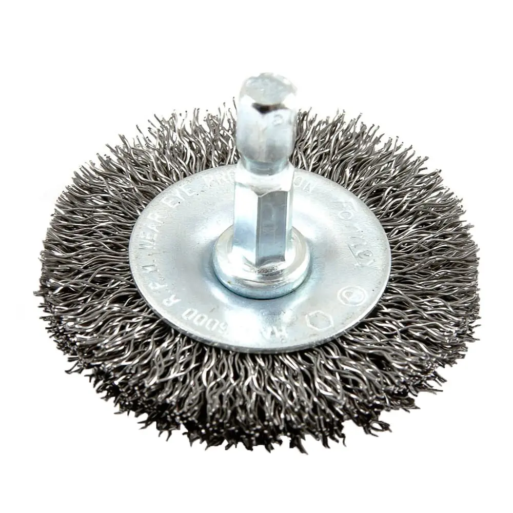Wire Wheel, Crimped, 2 In X .012 In X 1/4 In Hex Shank 1